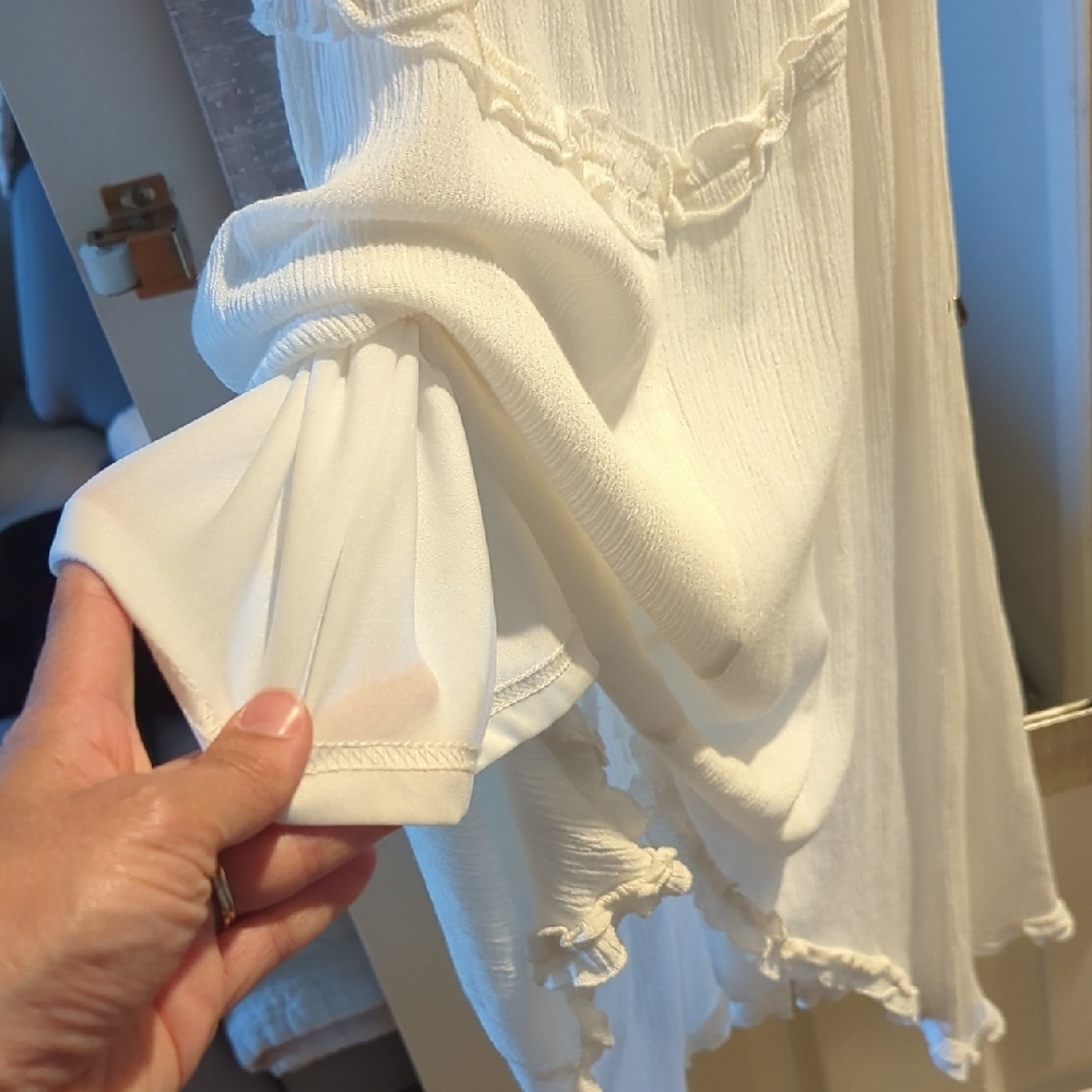Flirty White Spaghetti Strap Dress - Picture 6 of 7